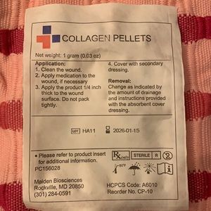 Brand New Collagen Pellets 1 Gram ( 0.03 oz )